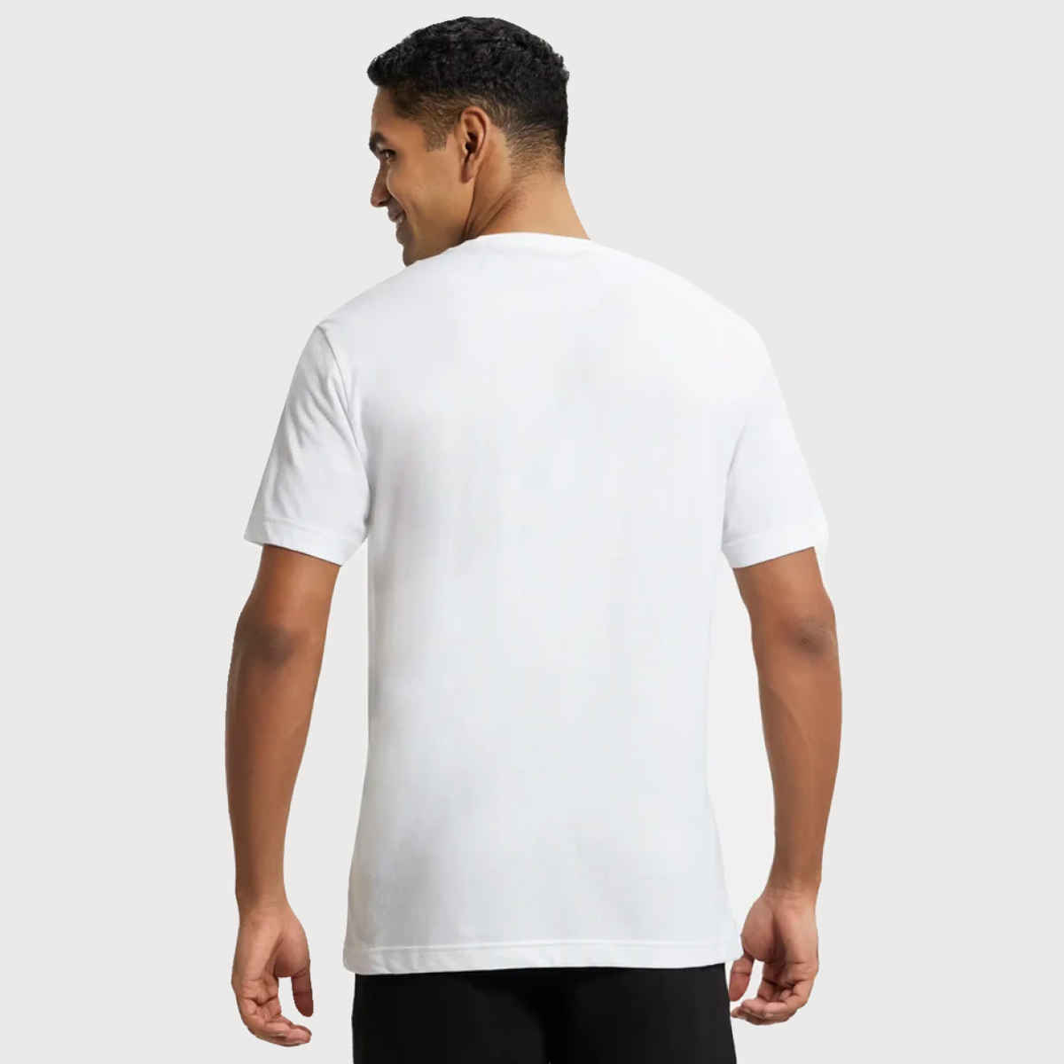 Jockey Men Cotton Rich Round Neck Half Sleeve T-shirt | White - M