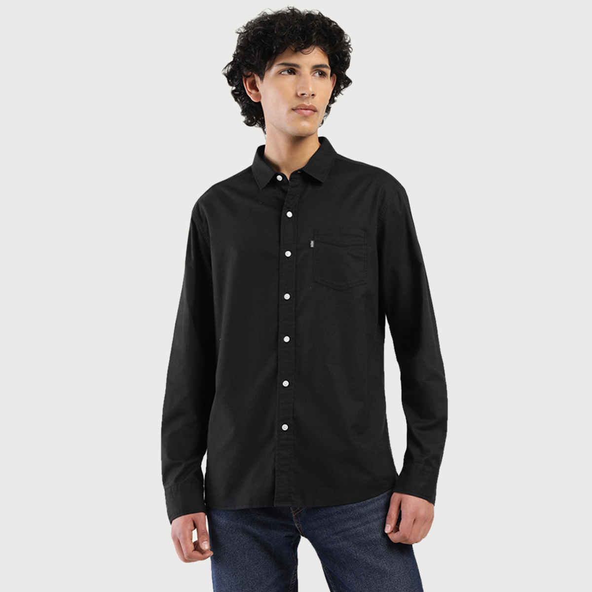 Levi's Men's 100% BCI Cotton Oxford Shirt | Black - XL