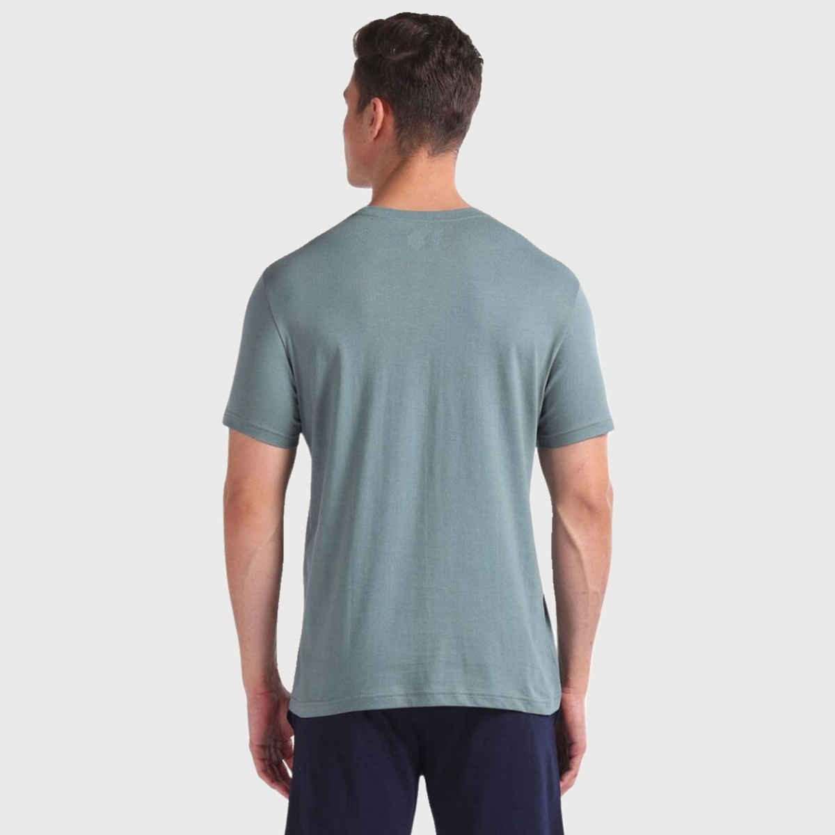 U.S. Polo Assn. Men's Tonal Logo Cotton Lounge T-Shirt | Grey and Green | Pack of 2 - M