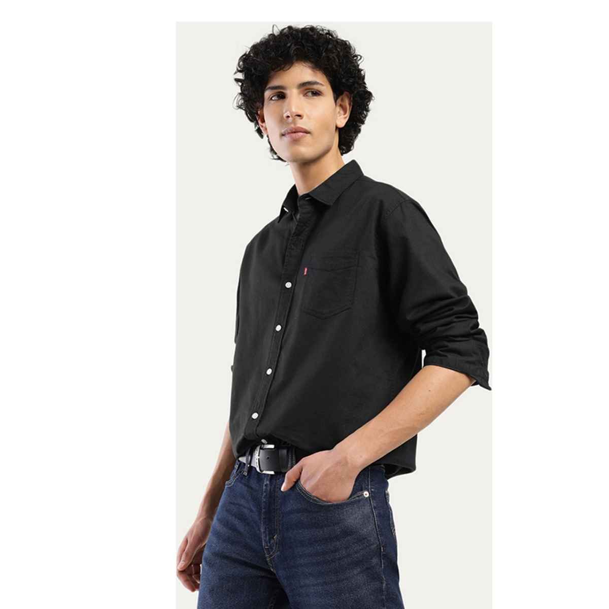 Levi's Men's 100% BCI Cotton Oxford Shirt | Black - L
