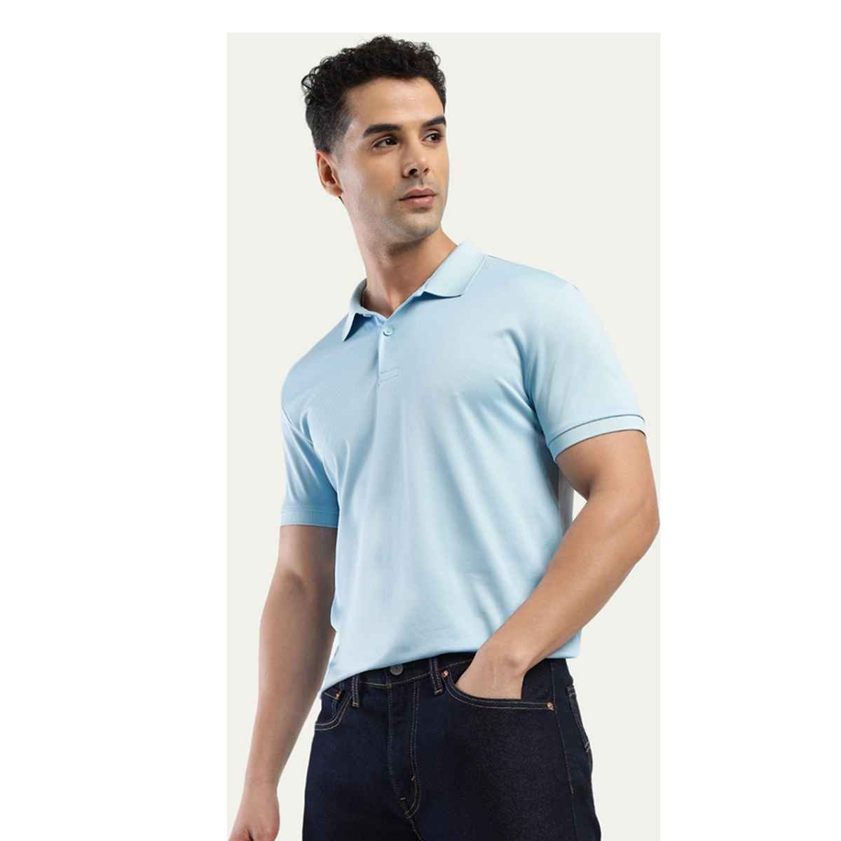 Levi's Men's 100% Polyester Polo T-shirt | Sky Blue - L