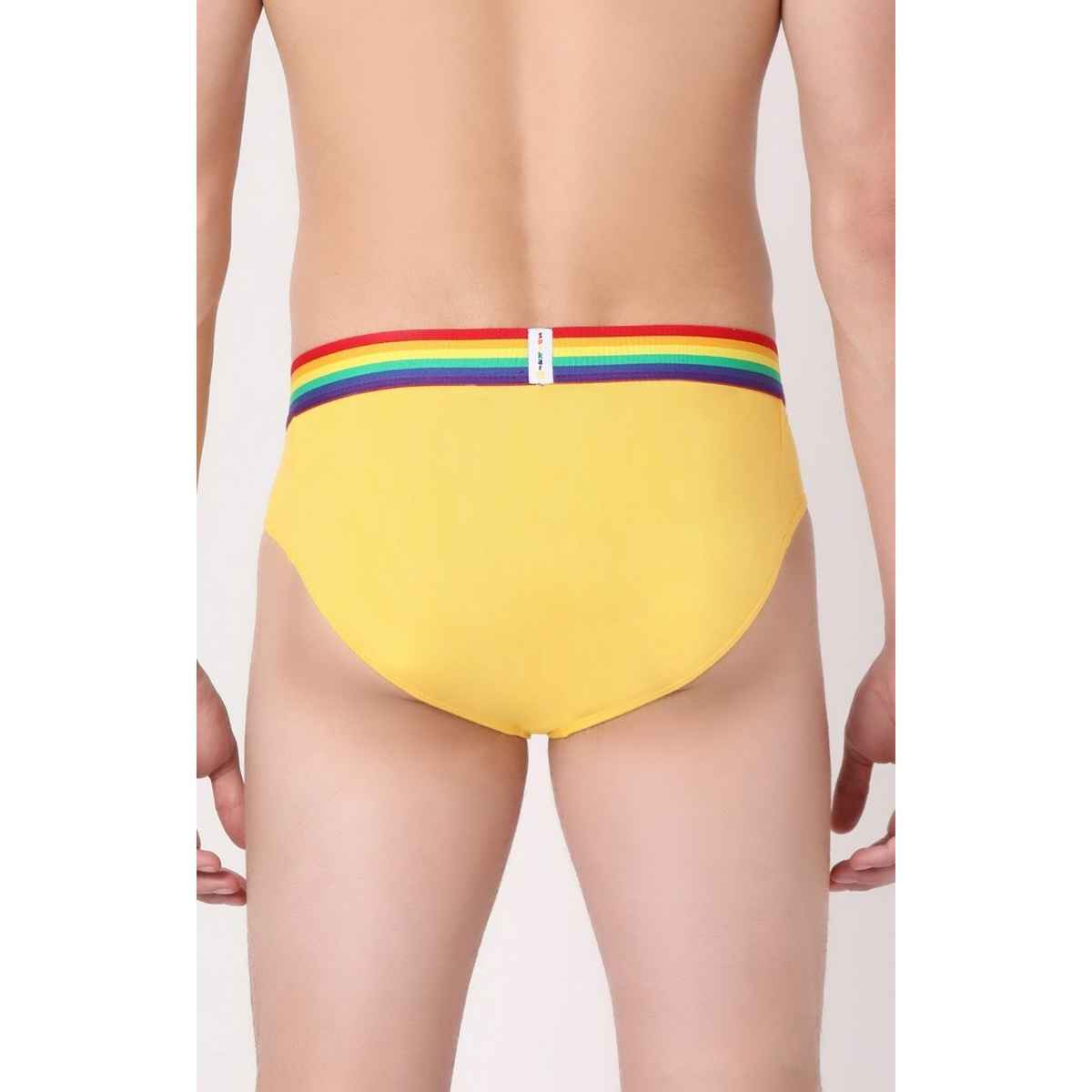 Underjeans by Spykar Mens Premium Yellow brief | M