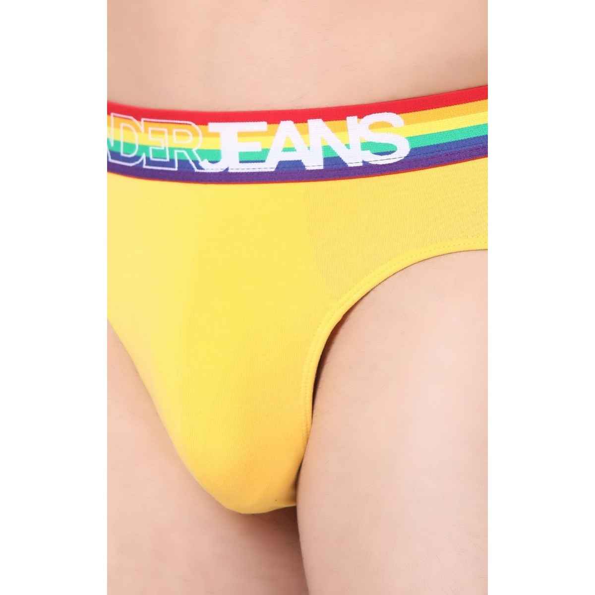 Underjeans by Spykar Mens Premium Yellow brief | M