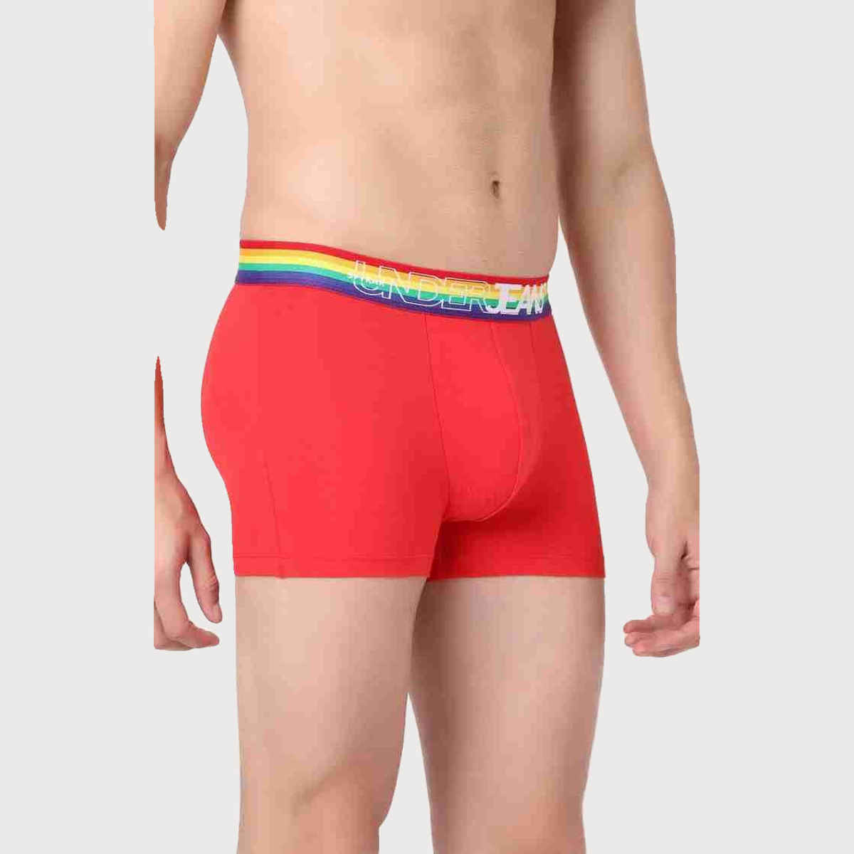 Underjeans by Spykar Men's Red Multi Pack of 1 Trunk | XL