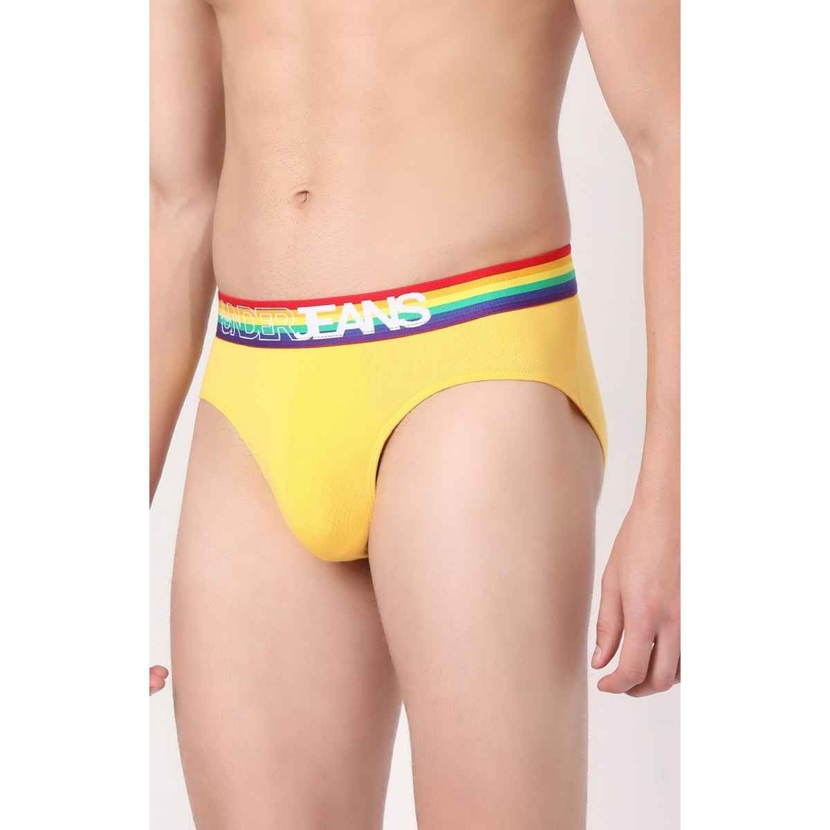 Underjeans by Spykar Mens Premium Yellow brief | M