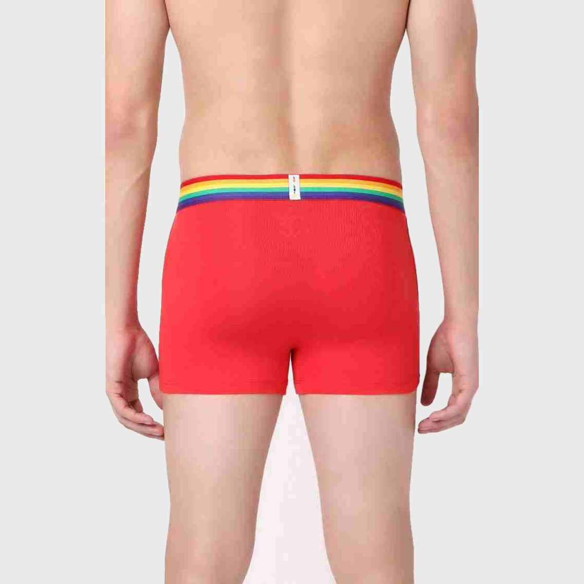 Underjeans by Spykar Men's Red Multi Pack of 1 Trunk | XL