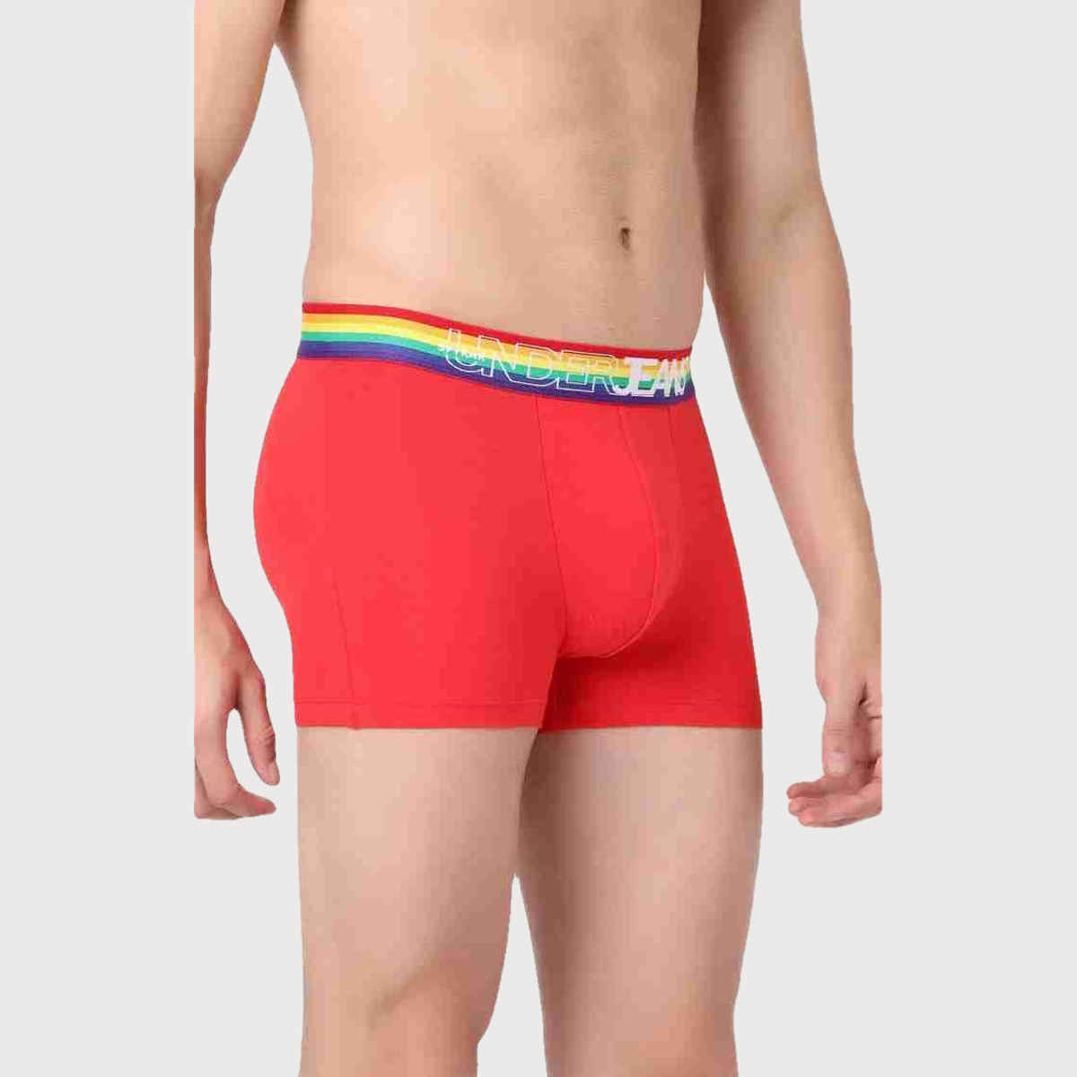 Underjeans by Spykar Men's Red Multi Pack of 1 Trunk | L