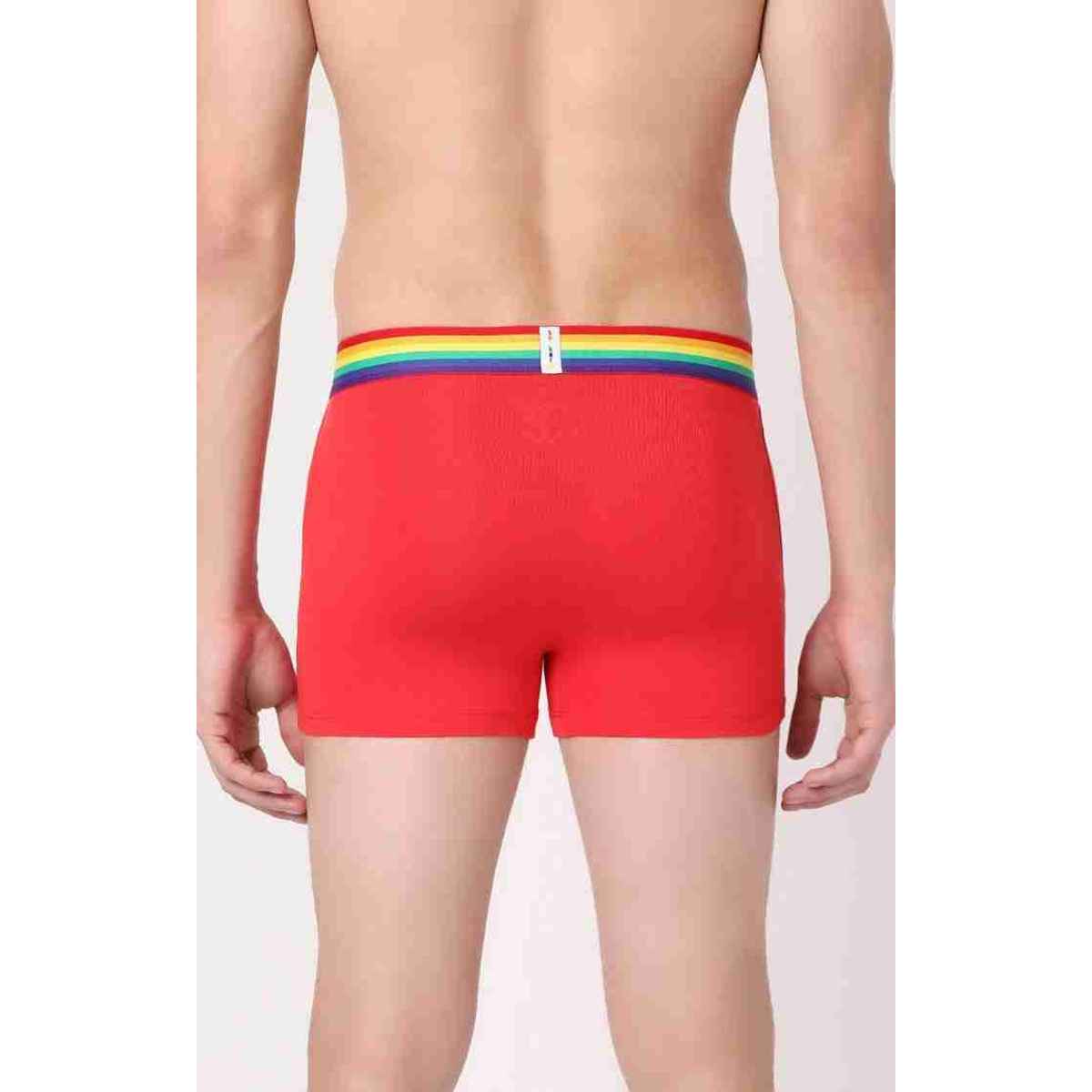 Underjeans by Spykar Men's Red Multi Pack of 1 Trunk | M