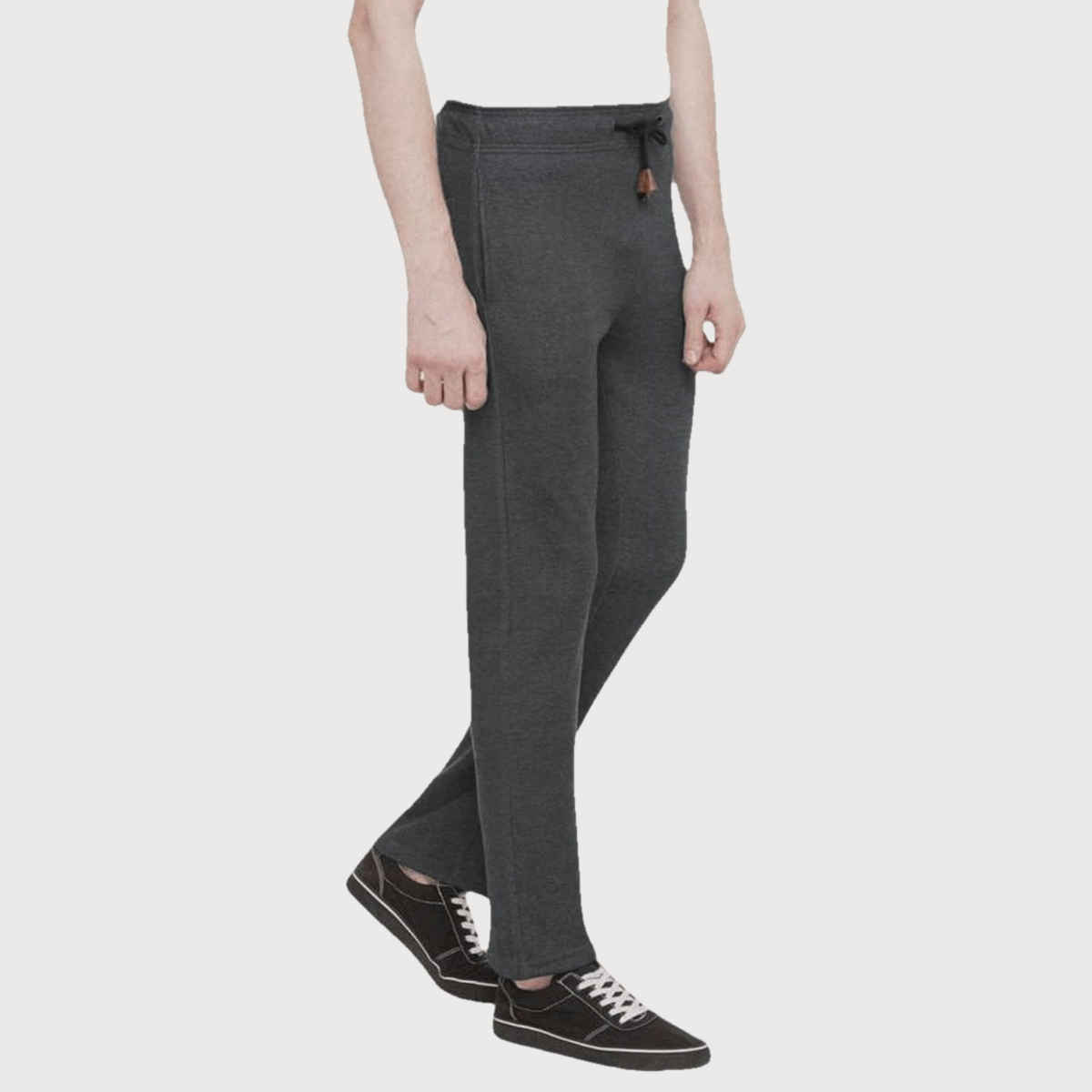 Status Quo Mens Basic Regular Fit Trackpant | Anthra Mel | M