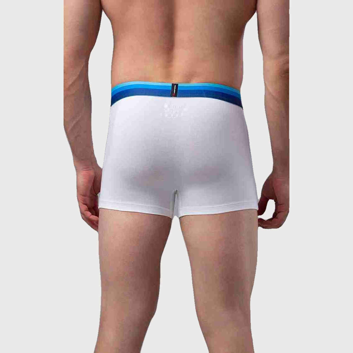 Underjeans by Spykar Men's White Blue Pack of 1 Trunk | M