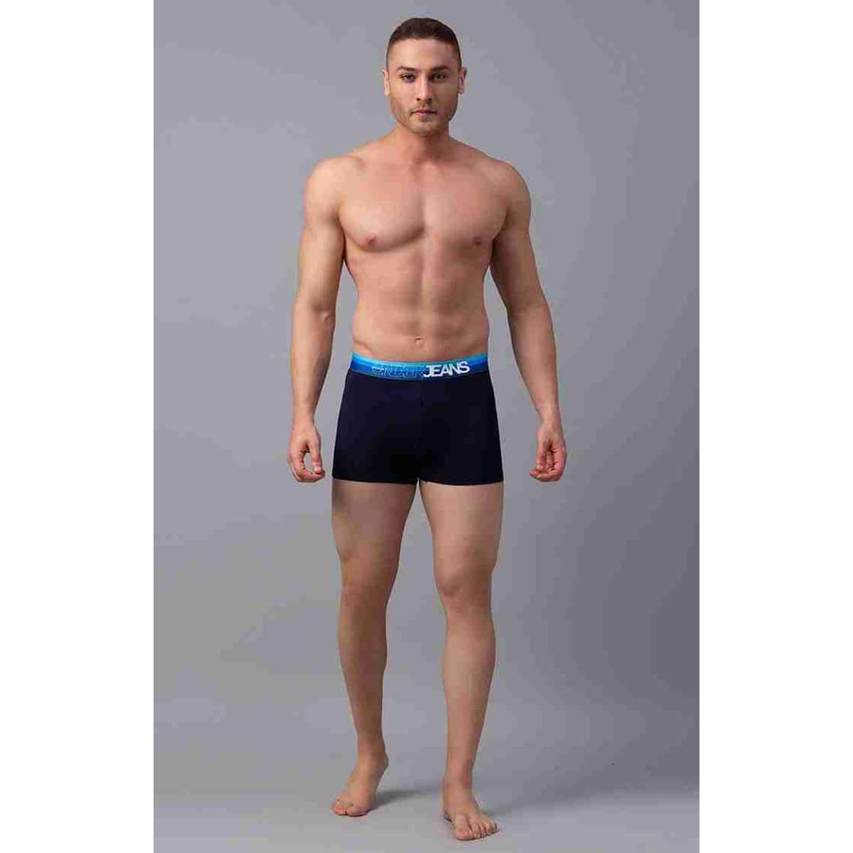 Underjeans by Spykar Men's Navy Blue Pack of 1 Trunk | XL