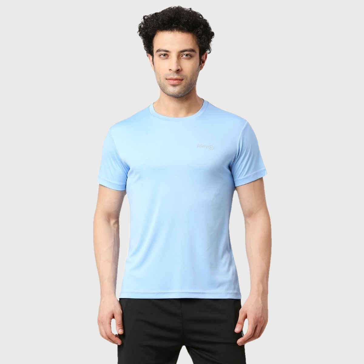 Playr Men's Adult Training Tee Polyester for All Season | Sky Blue | M