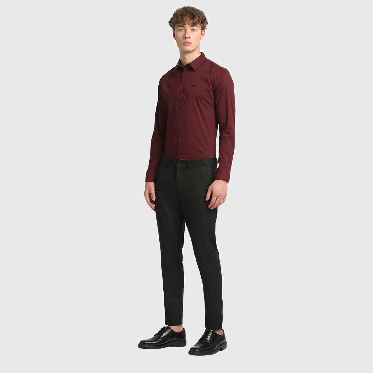 The Bear House Men Slim Fit Solid Formal Trouser - Grifin | Black | 32