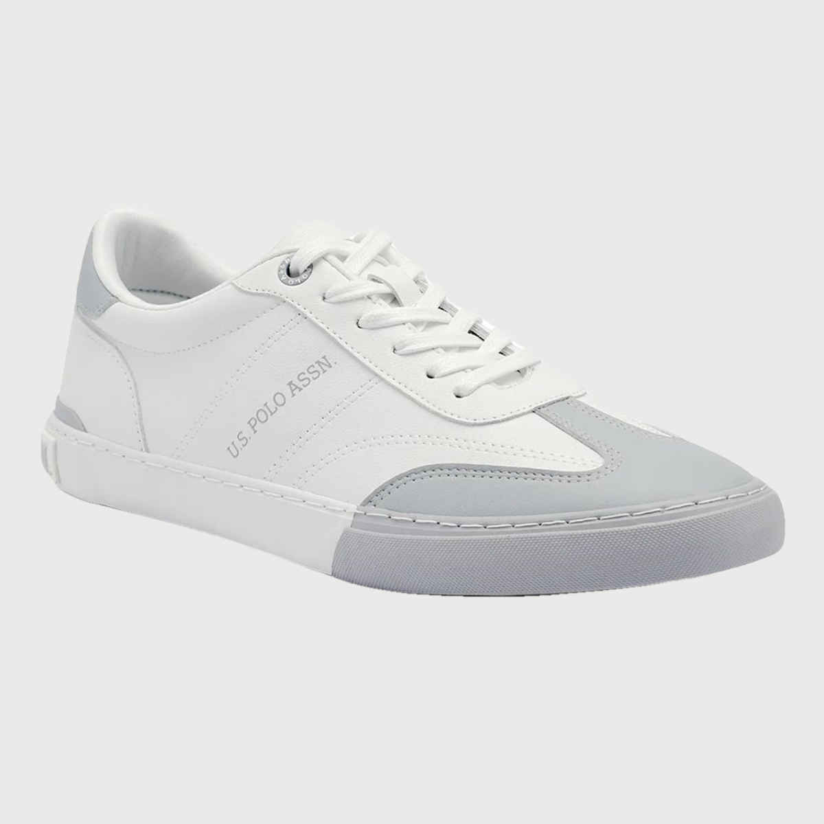 U.S. Polo Assn. Men's Men's Men Round Toe Solid Gain Sneakers Grey - UK 9