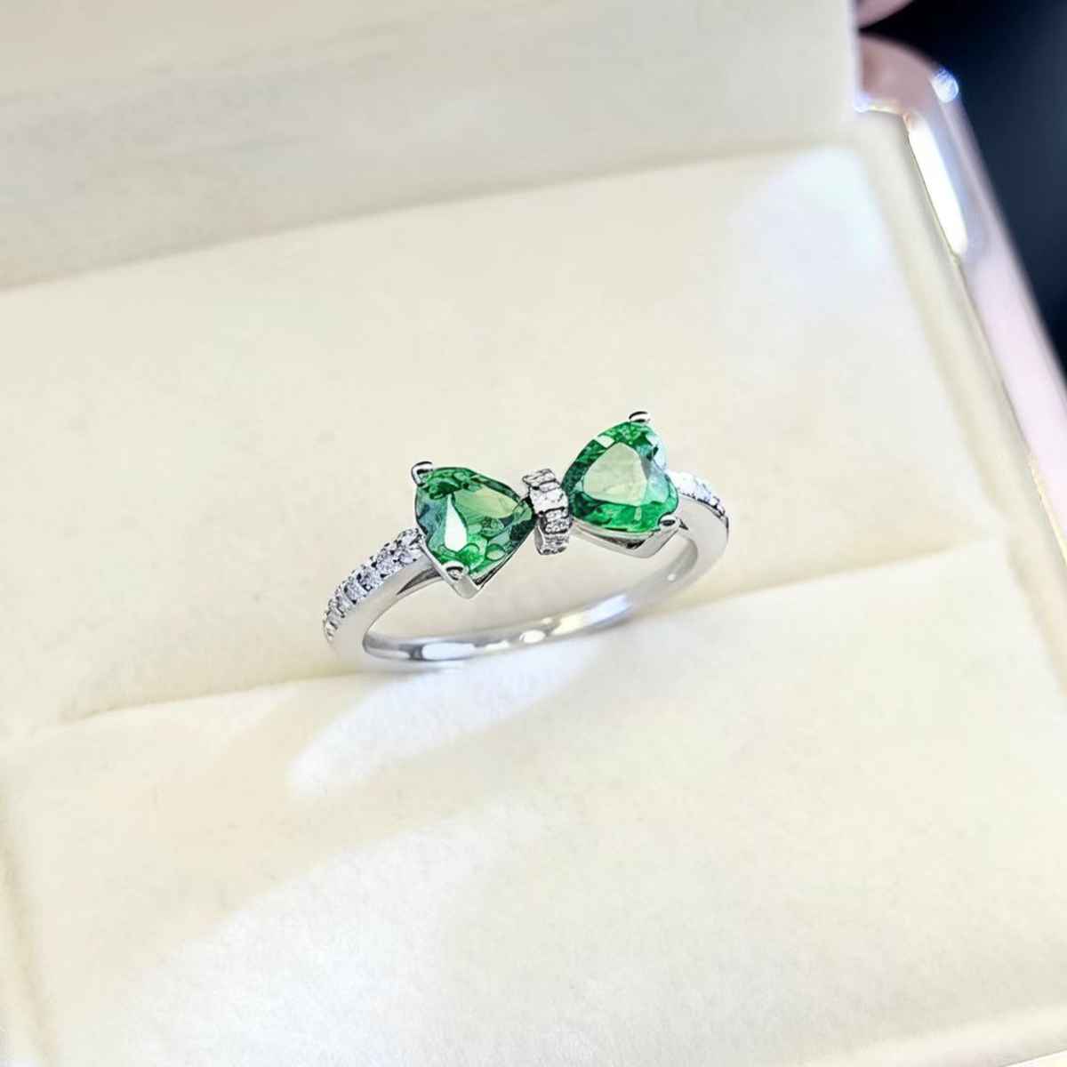 Beautynx Green Ruby Twin Spark Ring | Green | BNX-RNG-0038
