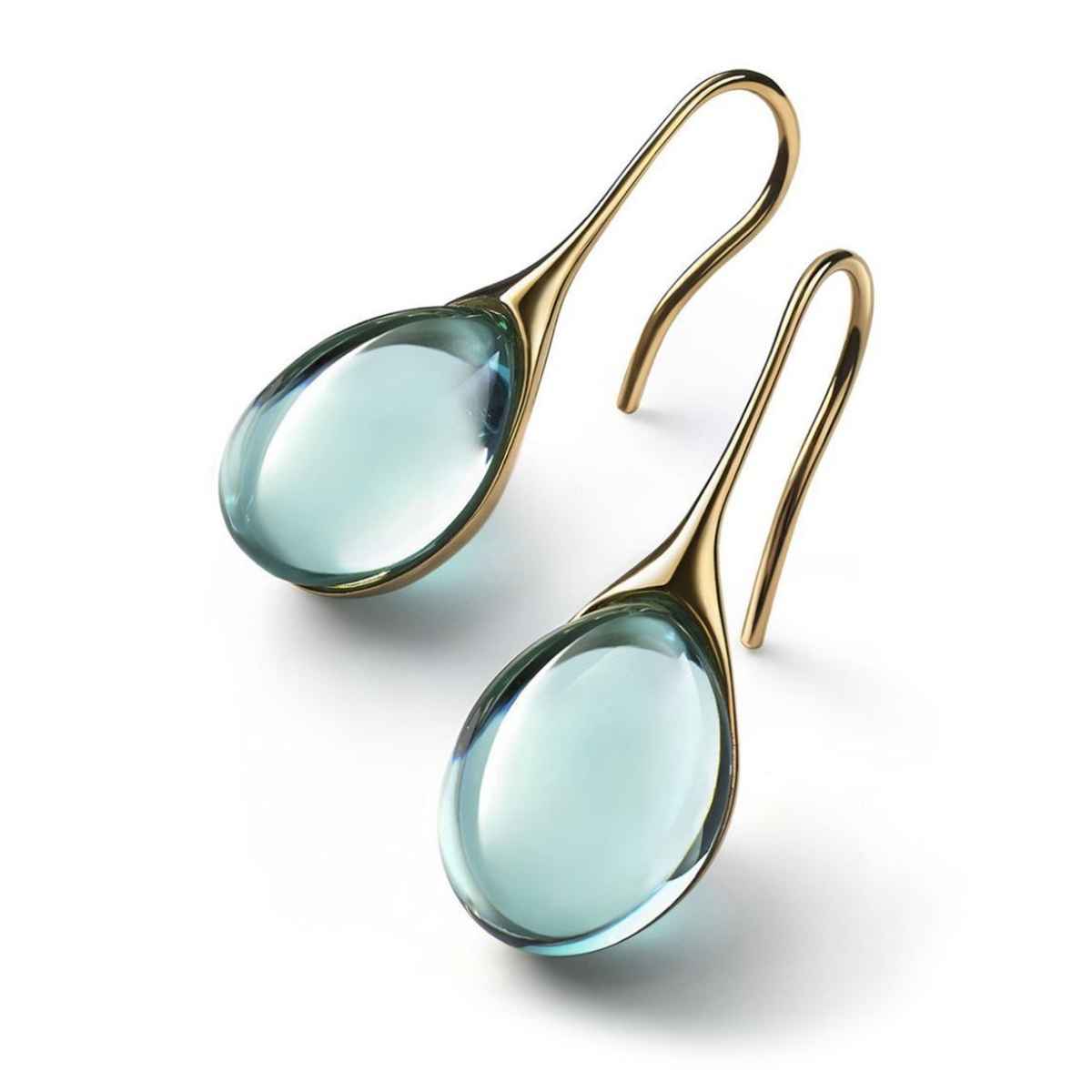 Just Lil Things Blue Amber Teardrop Earrings | Jlt11603