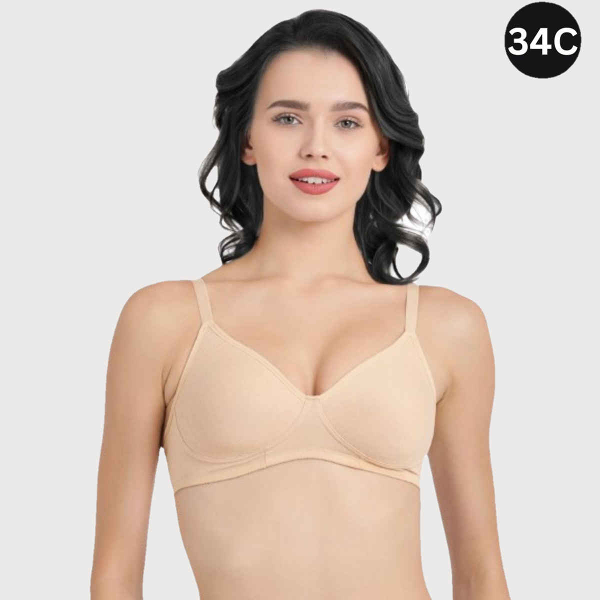 Enamor Women's A042 Side Support Shaper Fab-Cool Cotton Bra | Non Padded | Wirefree | Skin - 34C