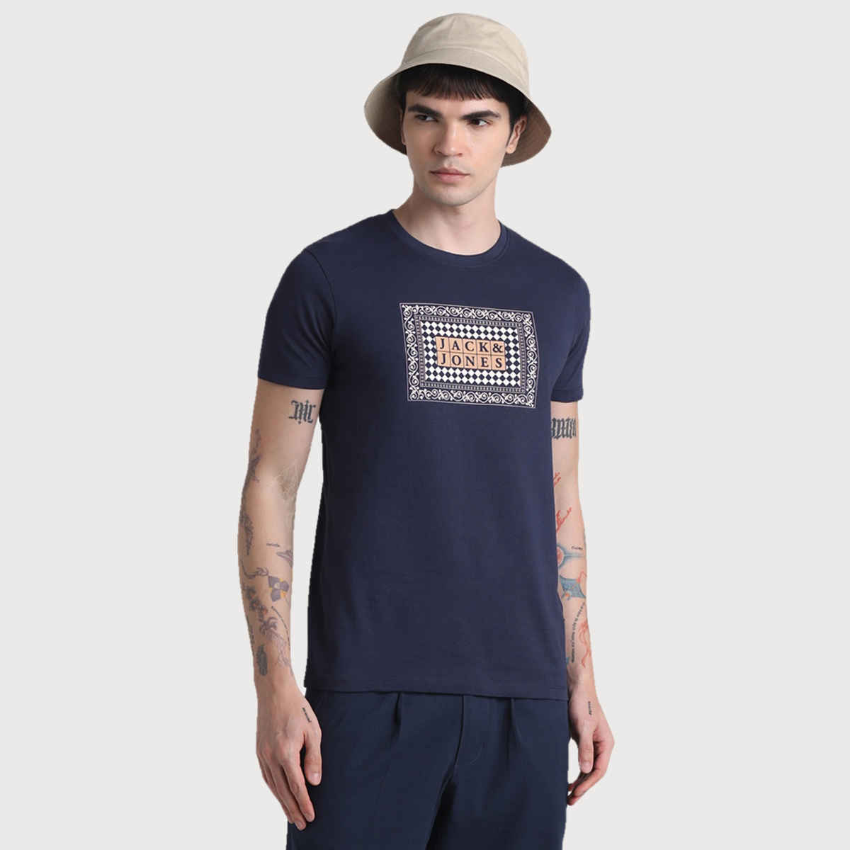 JACK & JONES Men's Slim fit T-shirt | Navy - M