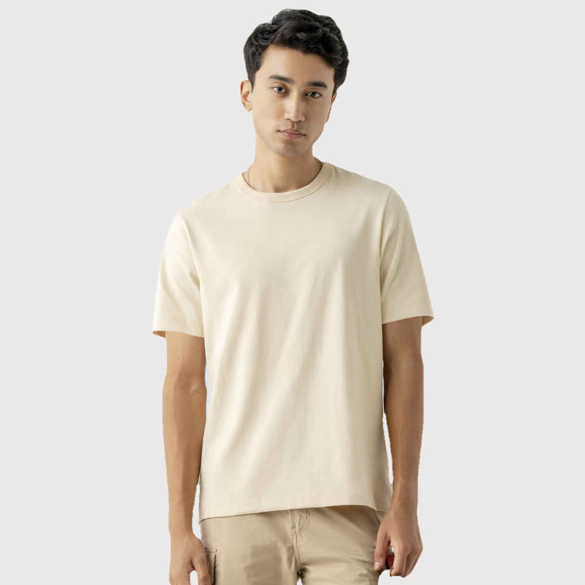 March Men's Cotton Heavy Crew | Bone - L