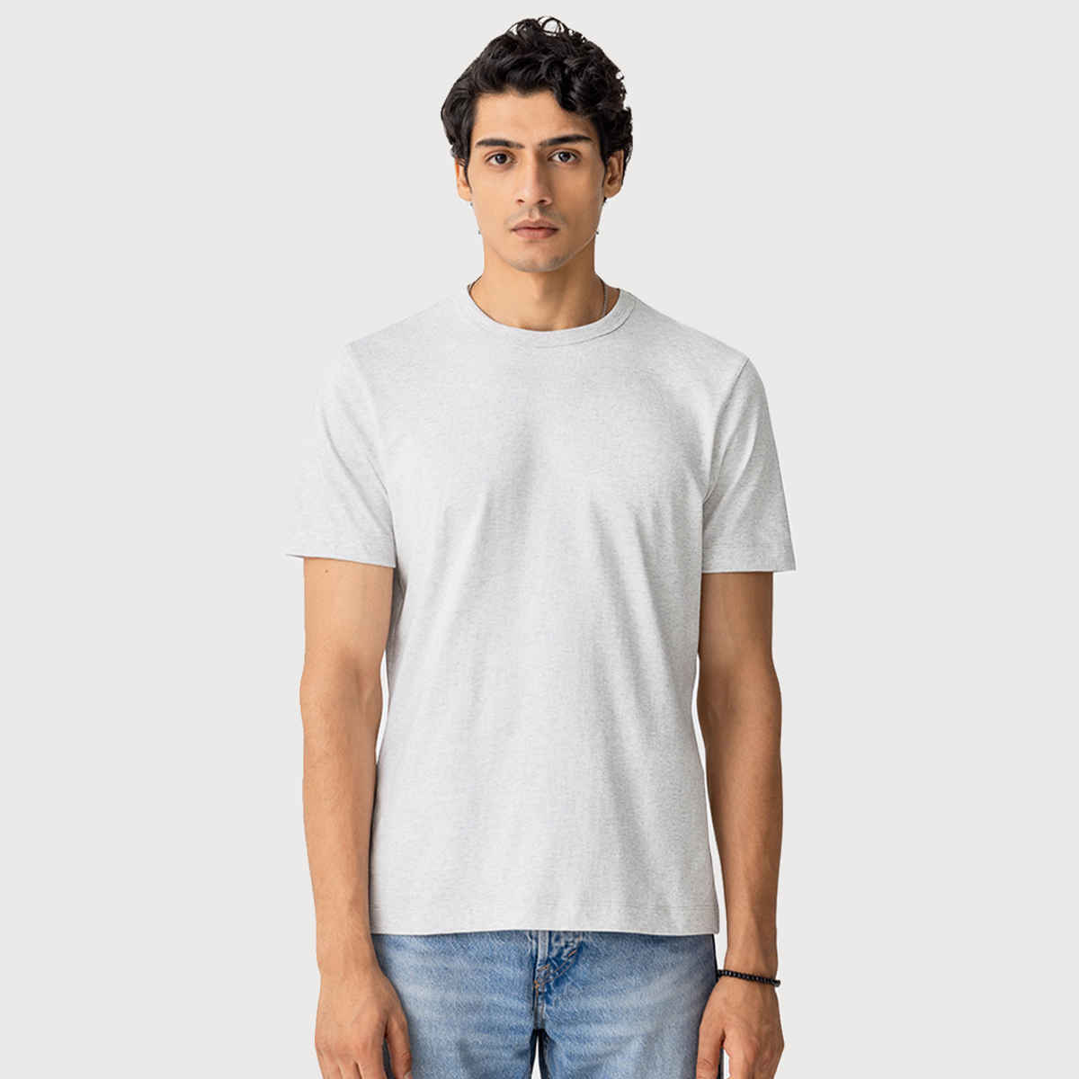 March Men's Cotton Heavy Crew | Marble - L