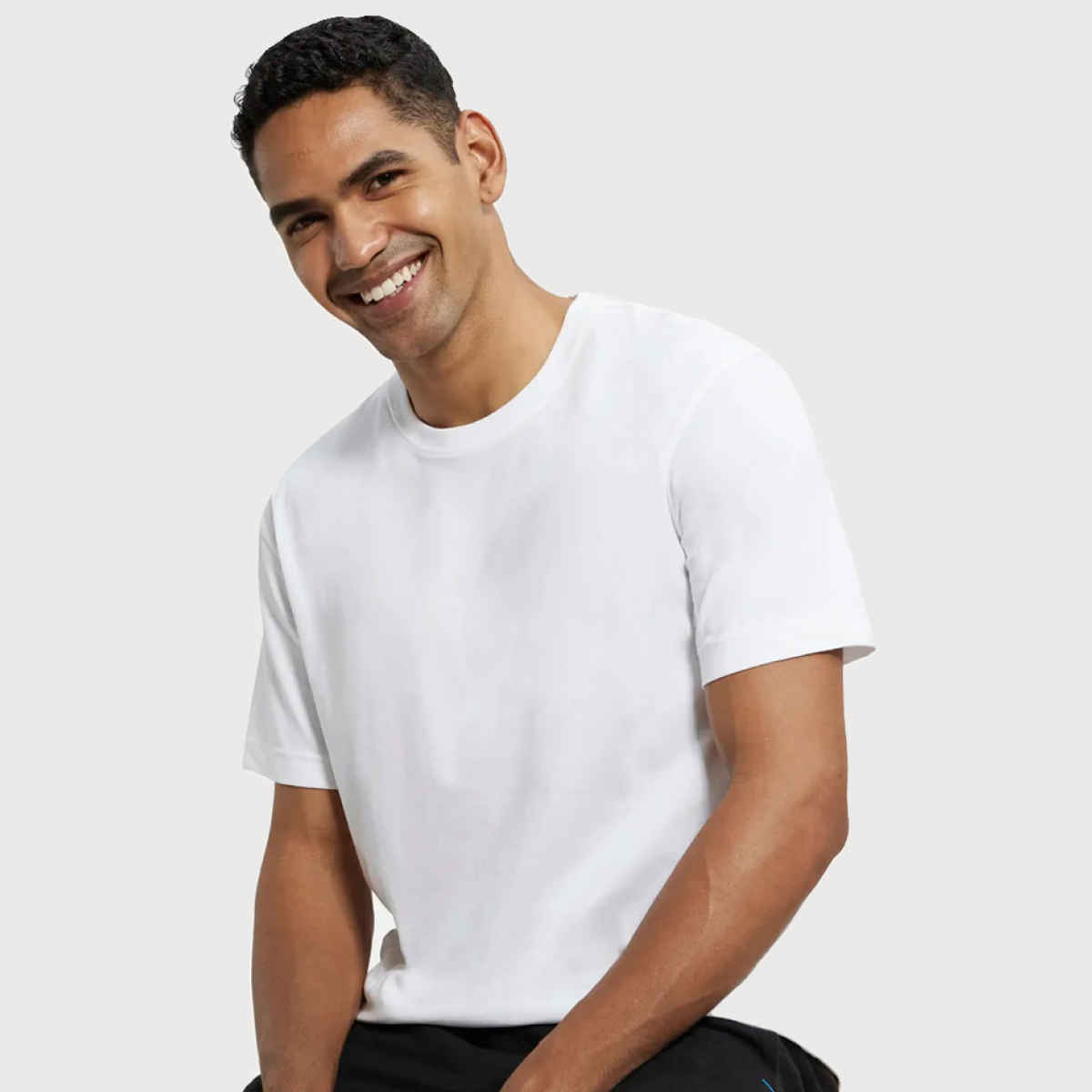 Jockey Men Cotton Rich Round Neck Half Sleeve T-shirt | White - M