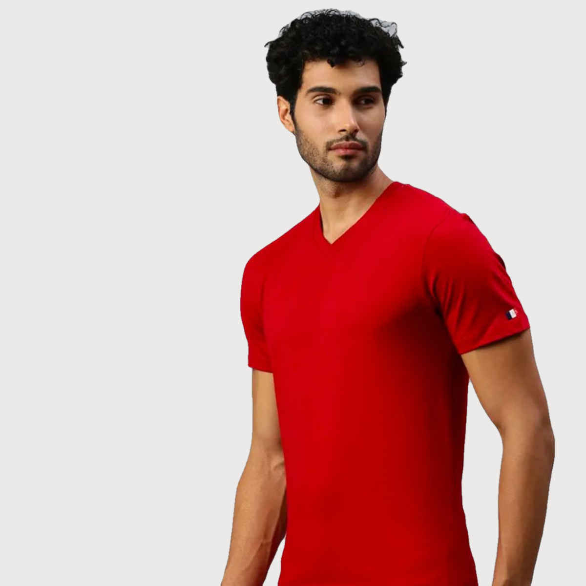 Actimaxx Men's Solid V Neck Pure Cotton T-shirt | Colour May Vary - 2XL