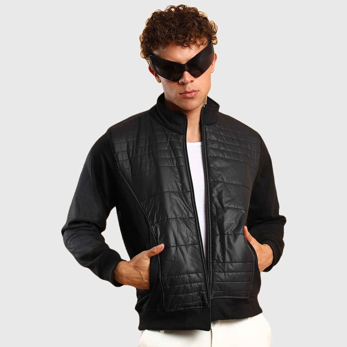 Campus Sutra Men's Winter Jacket | Black - L