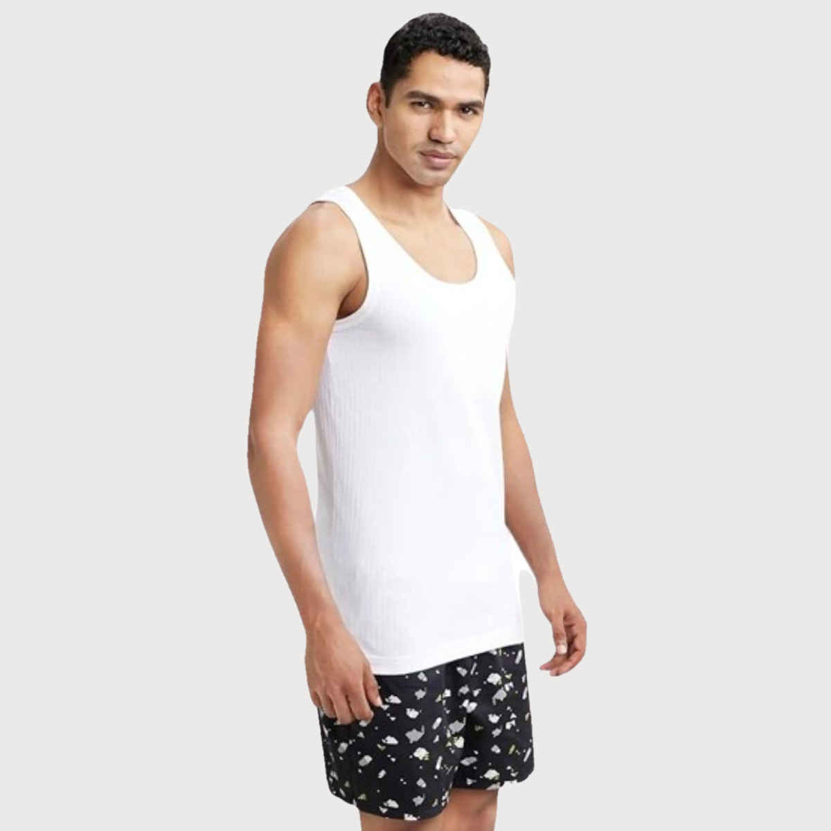 Jockey 8816 Men's Super Combed Cotton Sleeveless Vest|Extended Length|Easy Tuck | White-90