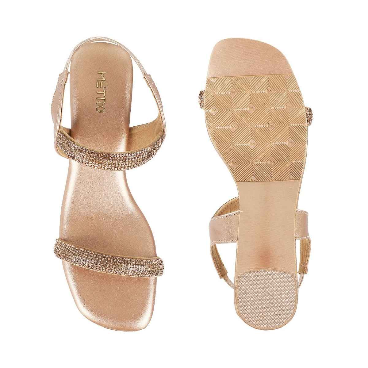 Metro Women Rose Gold Color Sandal - Ethnic | Size UK 5 | 35-345