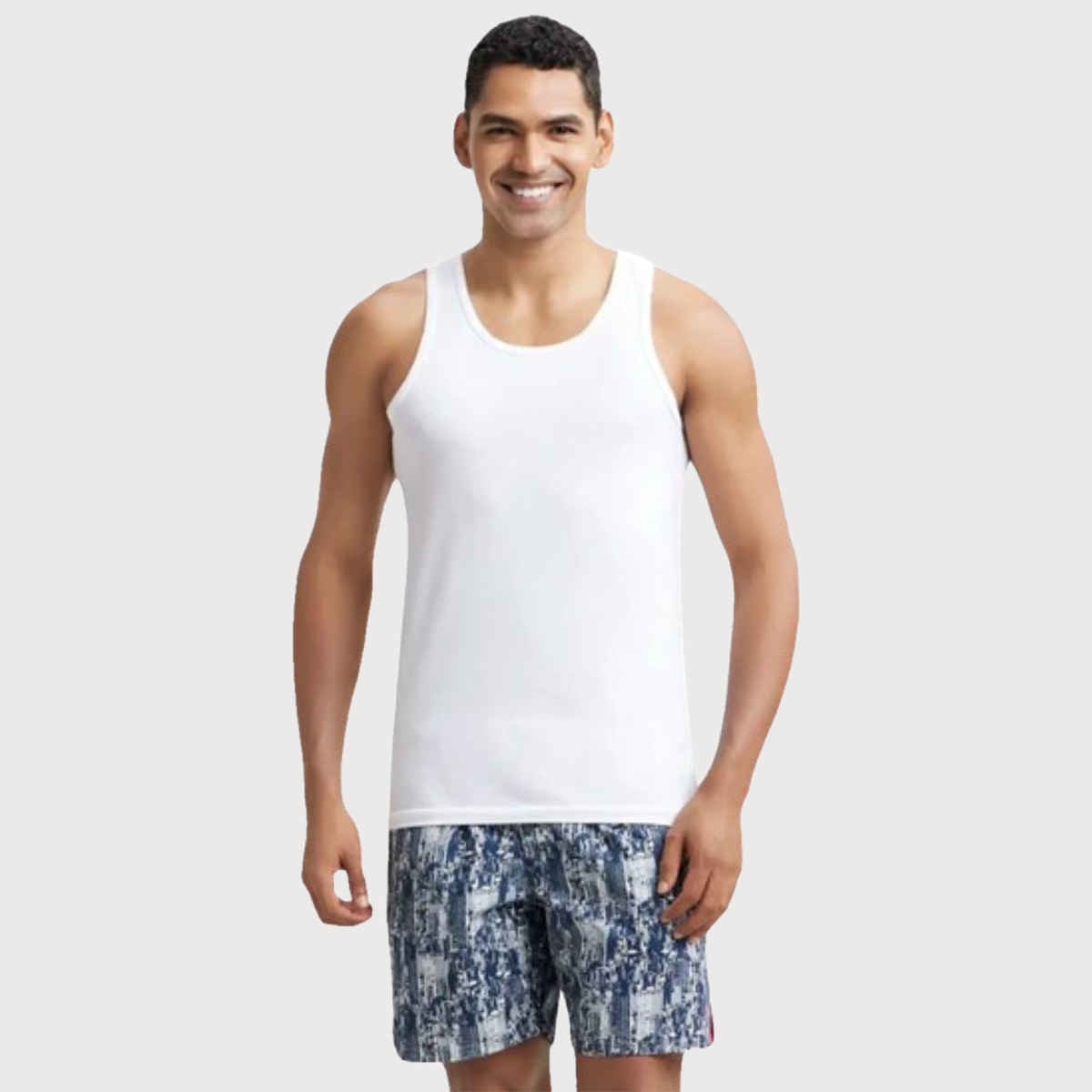 Jockey 8820 Men's Super Combed Cotton Round Neck Vest|Extended Length|Easy Tuck|PO2 | White-S