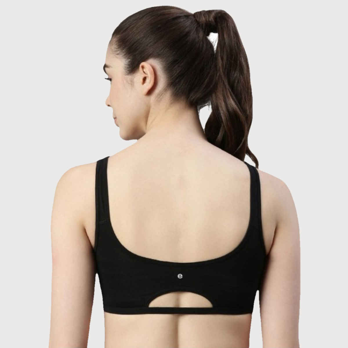 Enamor Women's SB06 Cotton Lounge Sports Bra | High Coverage | Non Padded | Wirefree | Black | M