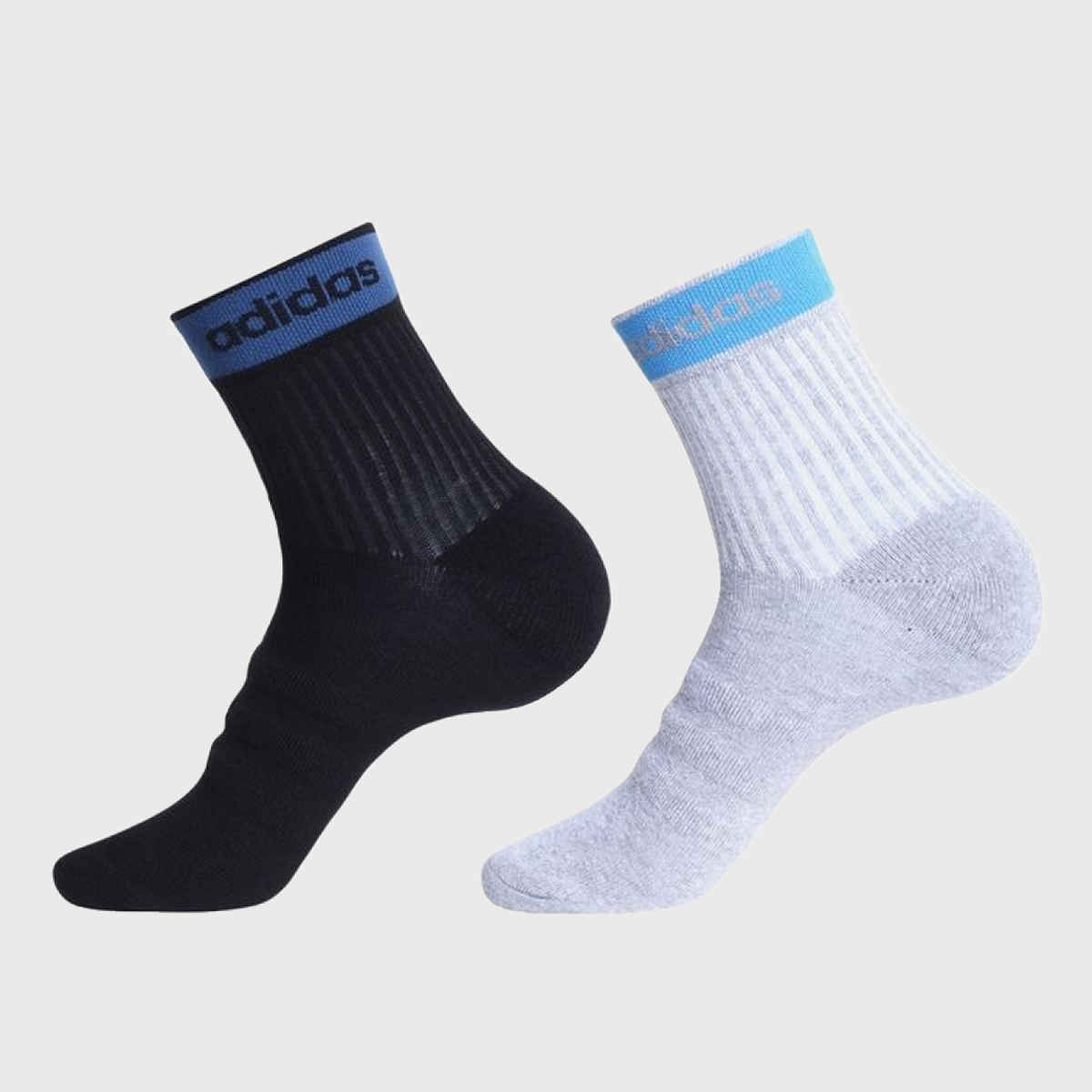 Adidas Men's Heel and Toe Cushion Ankle Socks | One Size | Grey Melange and Black