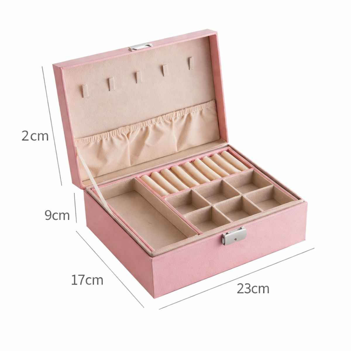 The Opal Factory Large Jewelry organizer Double Layer Rectangular Box | Assortd