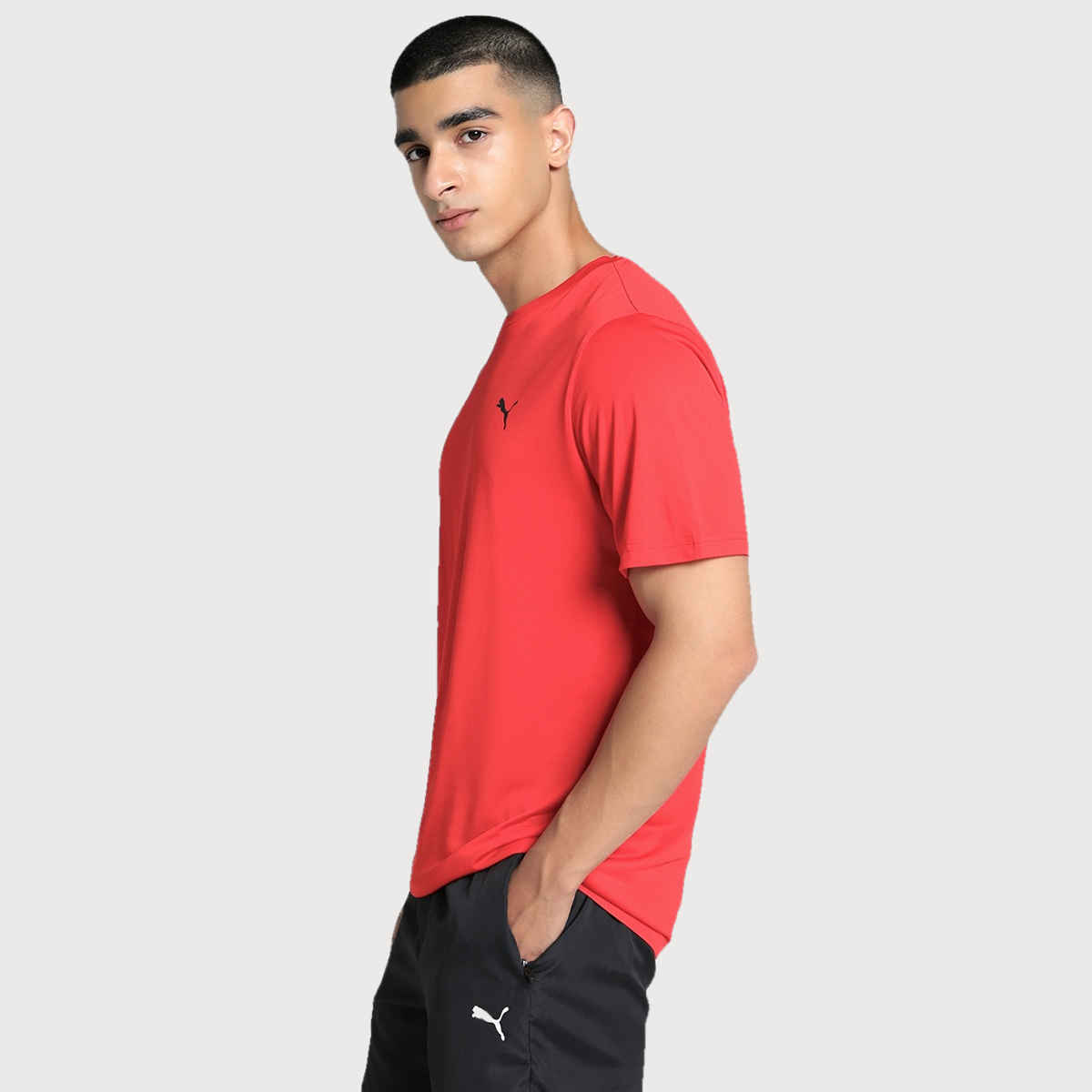 Puma Men's ESS Active Logo T-shirt | Red | XXL