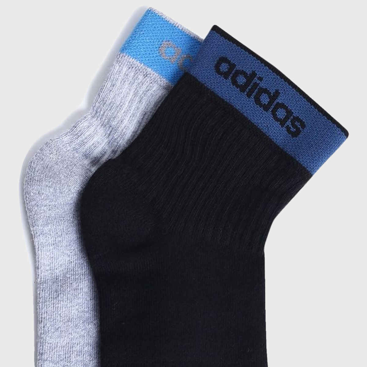 Adidas Men's Heel and Toe Cushion Ankle Socks | One Size | Grey Melange and Black