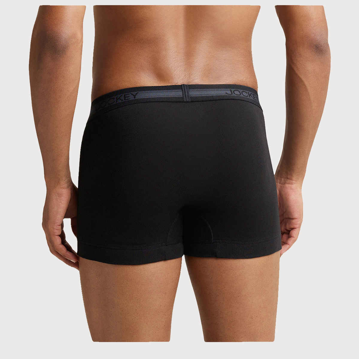 Jockey 1015 Men's Super Combed Cotton Rib Underwear Solid Trunk|Stay Fresh Properties | Black-L