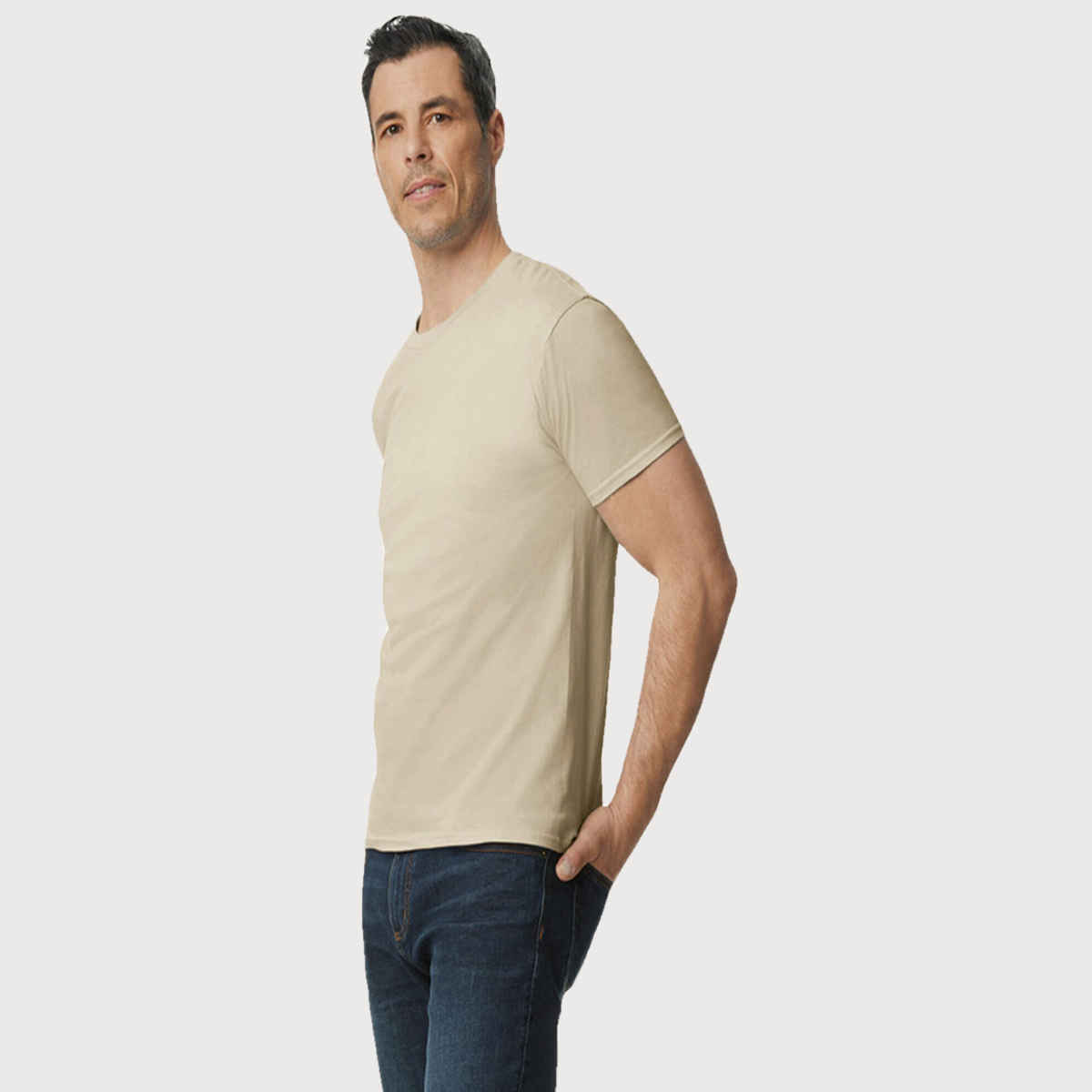 Gildan Unisex 100% Cotton Solid T-Shirt - M | Sand