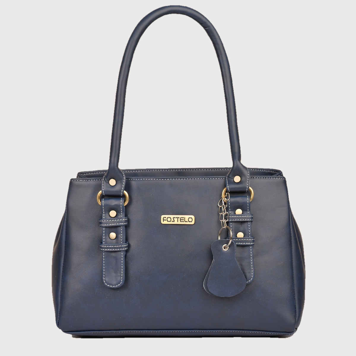 Fostelo Women's Vegan Leather Westside Handbags Shoulder Hobo Bag Ladies Purse | Blue | Large