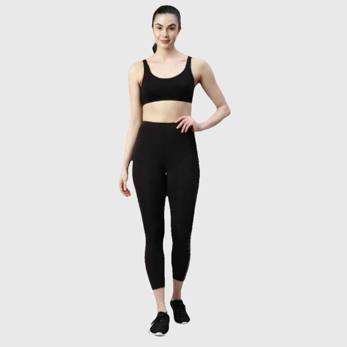 Enamor Women's SB06 Cotton Lounge Sports Bra | High Coverage | Non Padded | Wirefree | Black | M