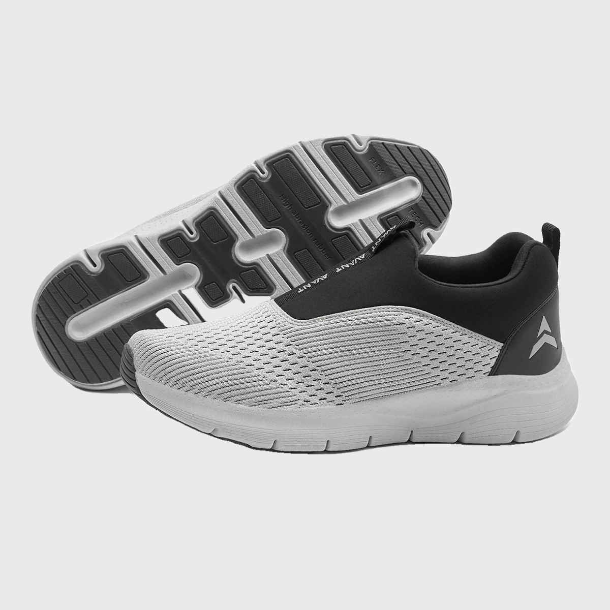 Avant Men's Sigma Slip on Walking Shoes | Light Grey-Black | UK 10