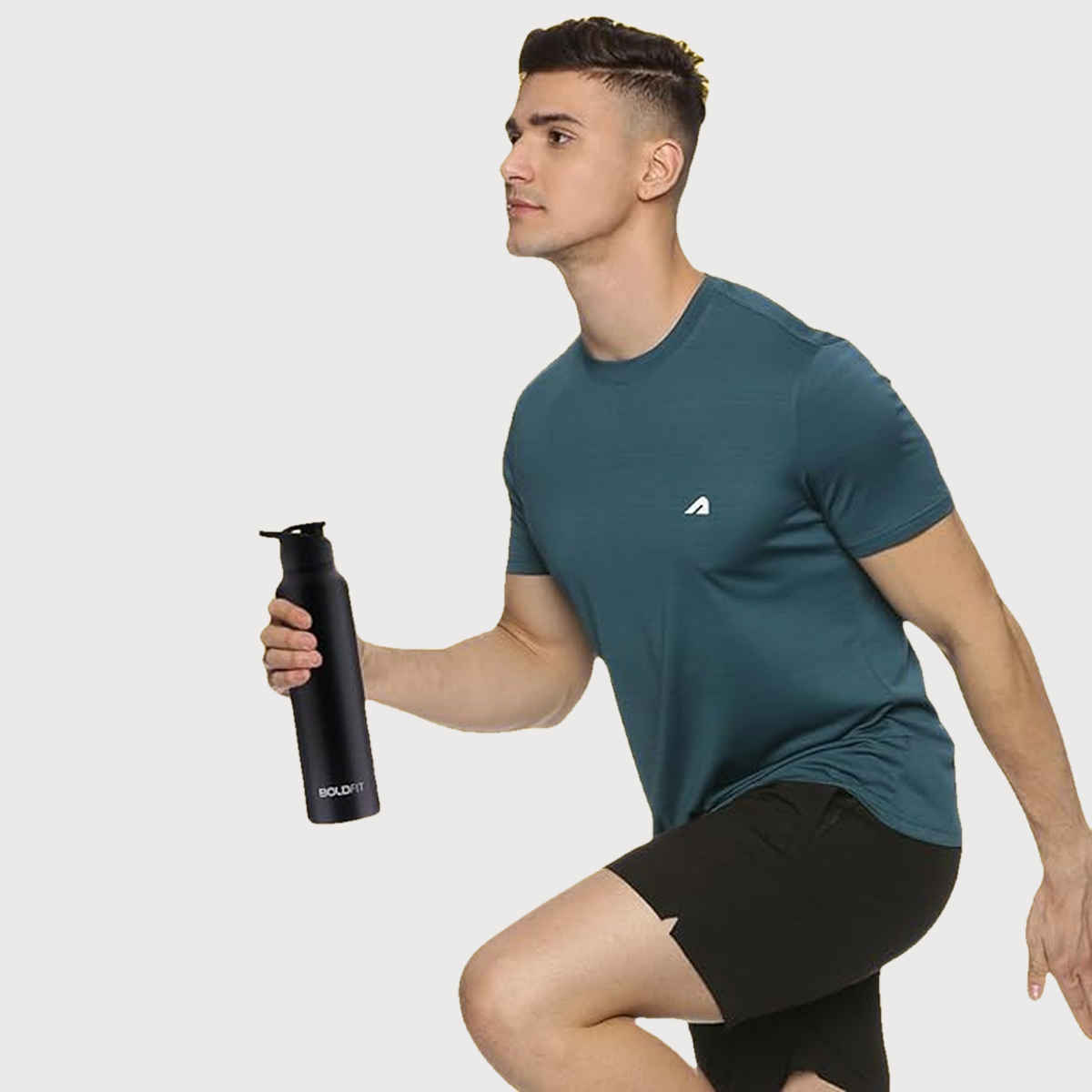 Boldfit Men's Gym T-shirt Quick Dry Fit Regular Sports Casual Active | Green - S