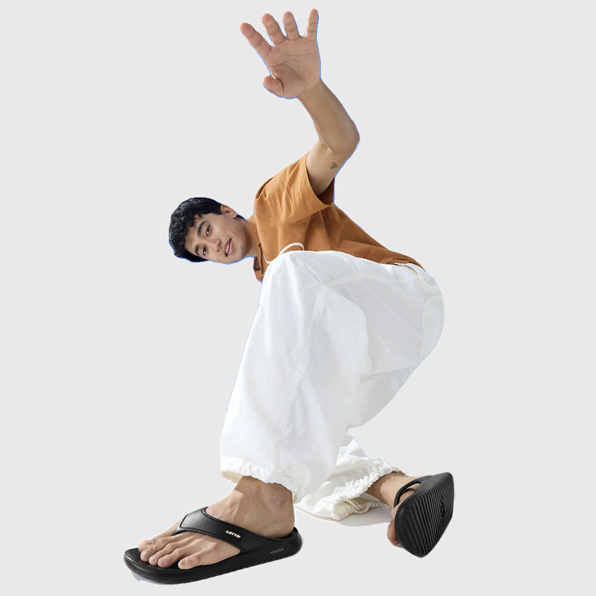 Lotto Men's Flip-Flops Momentum | Black and White - UK 8