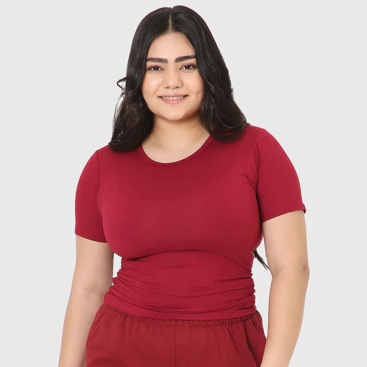 Terractive Women's Cuddle Baby T | TA10011M-M | Maroon - M