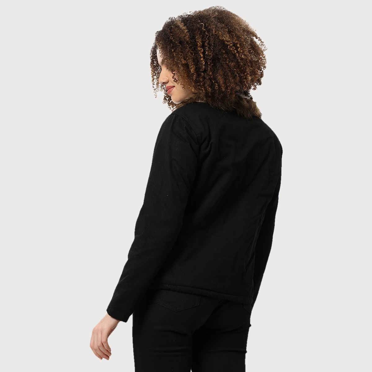Campus Sutra Women's Jacket | Black - XL