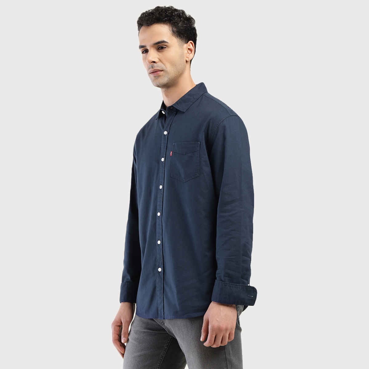 Levi's Men's 100% BCI Cotton Oxford Shirt | Navy Blue - S