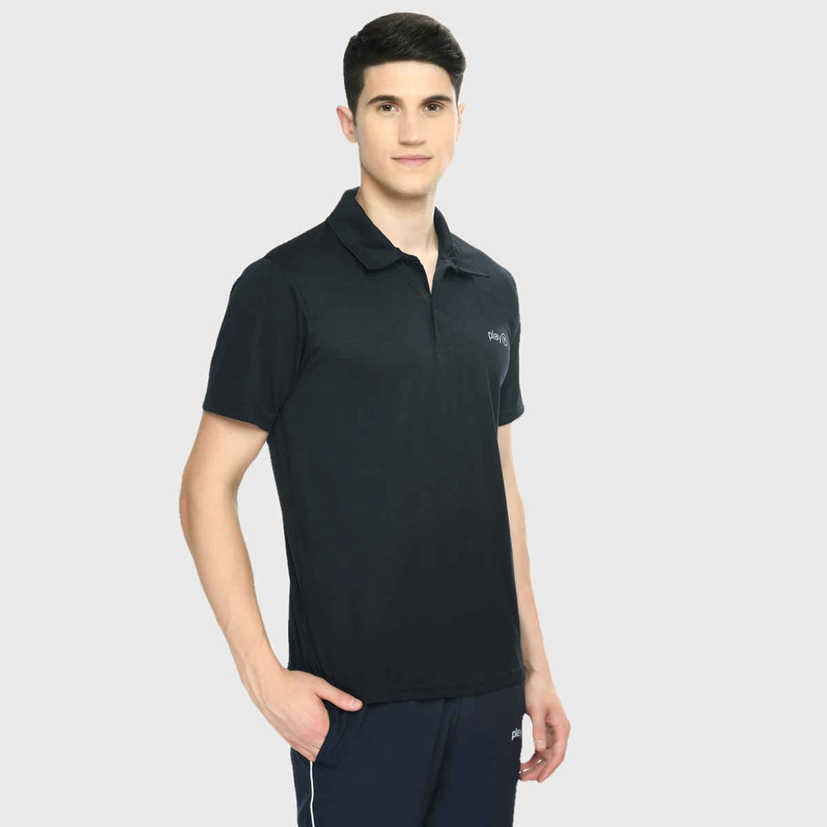 Playr Men's Adult Lifestyle Base Polo 100% Polyester for All Season | Navy | M