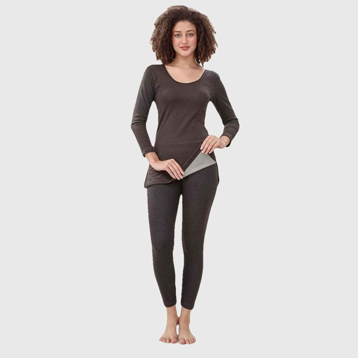 Lux Inferno Premium Thermal Top And Bottom Set For Women - Black - 90 | Size - L
