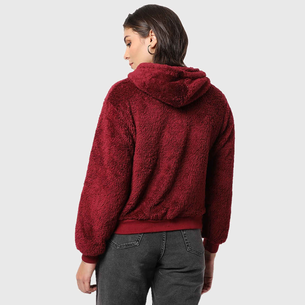 Campus Sutra Women's Hoodie | Wine - L