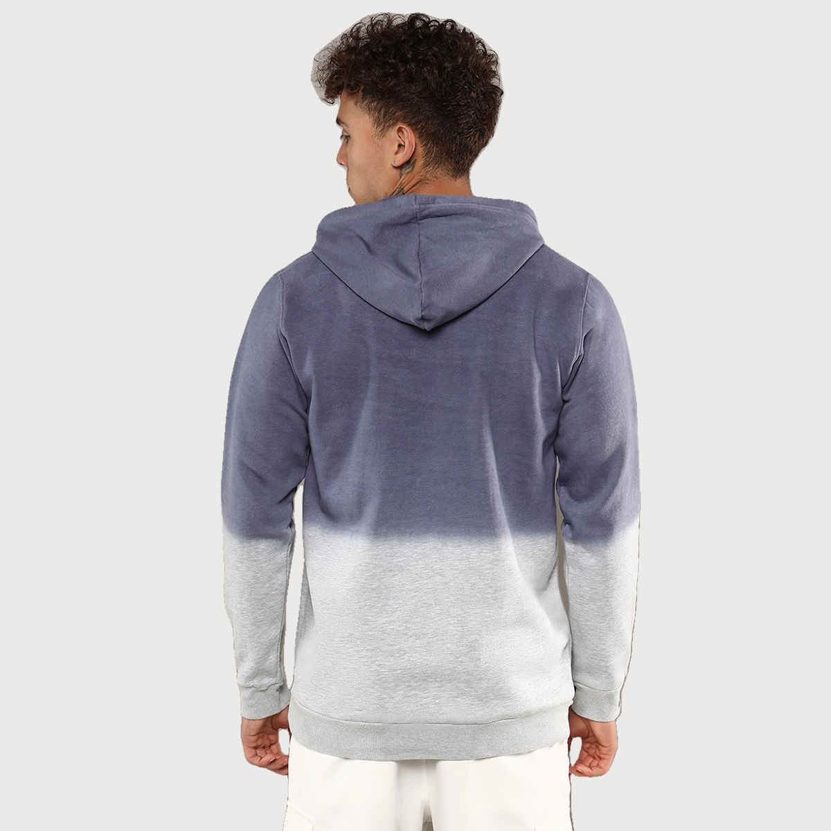 Campus Sutra Men's Hooded Sweatshirt | Blue - XL