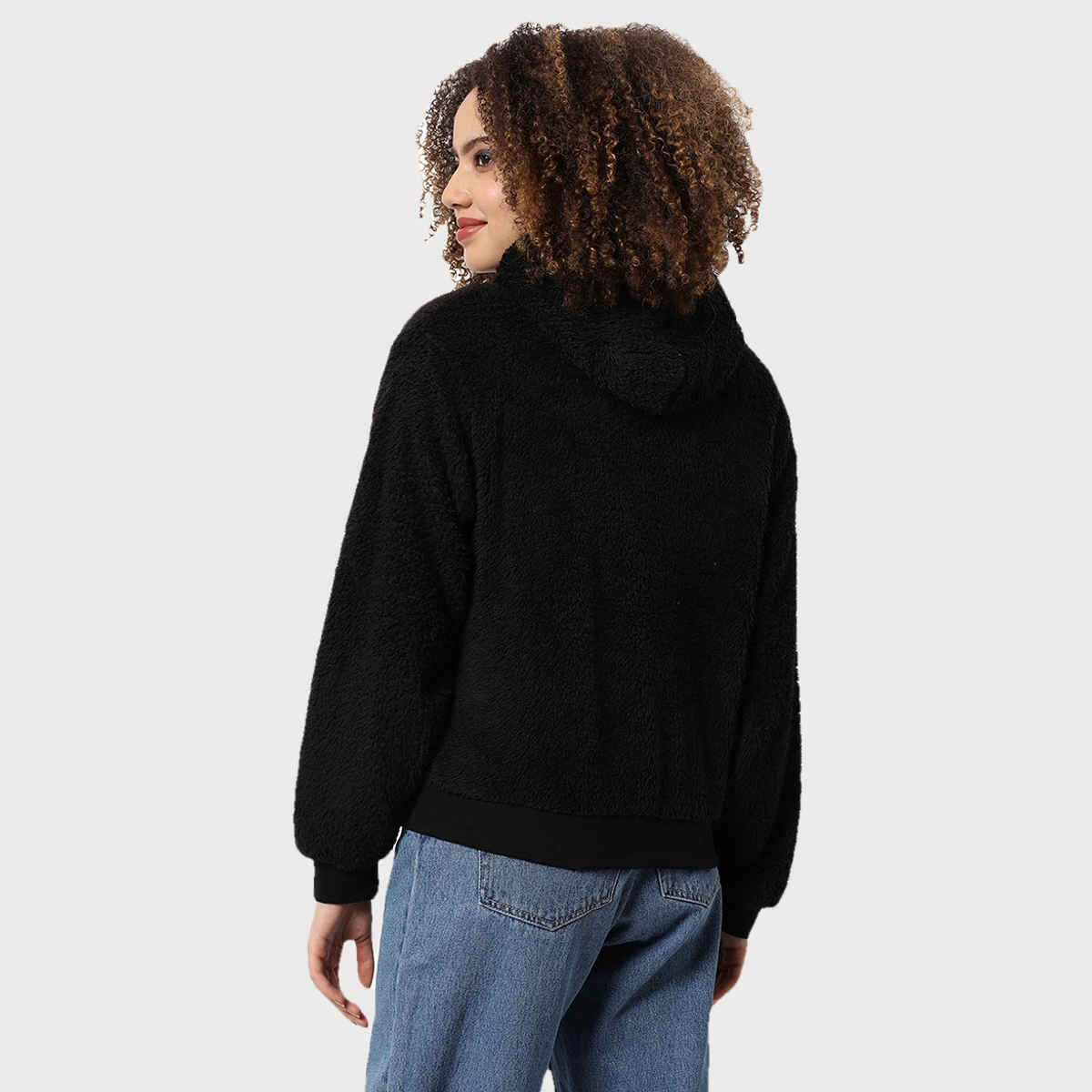 Campus Sutra Women's Stylish Hoodie | Black - XL